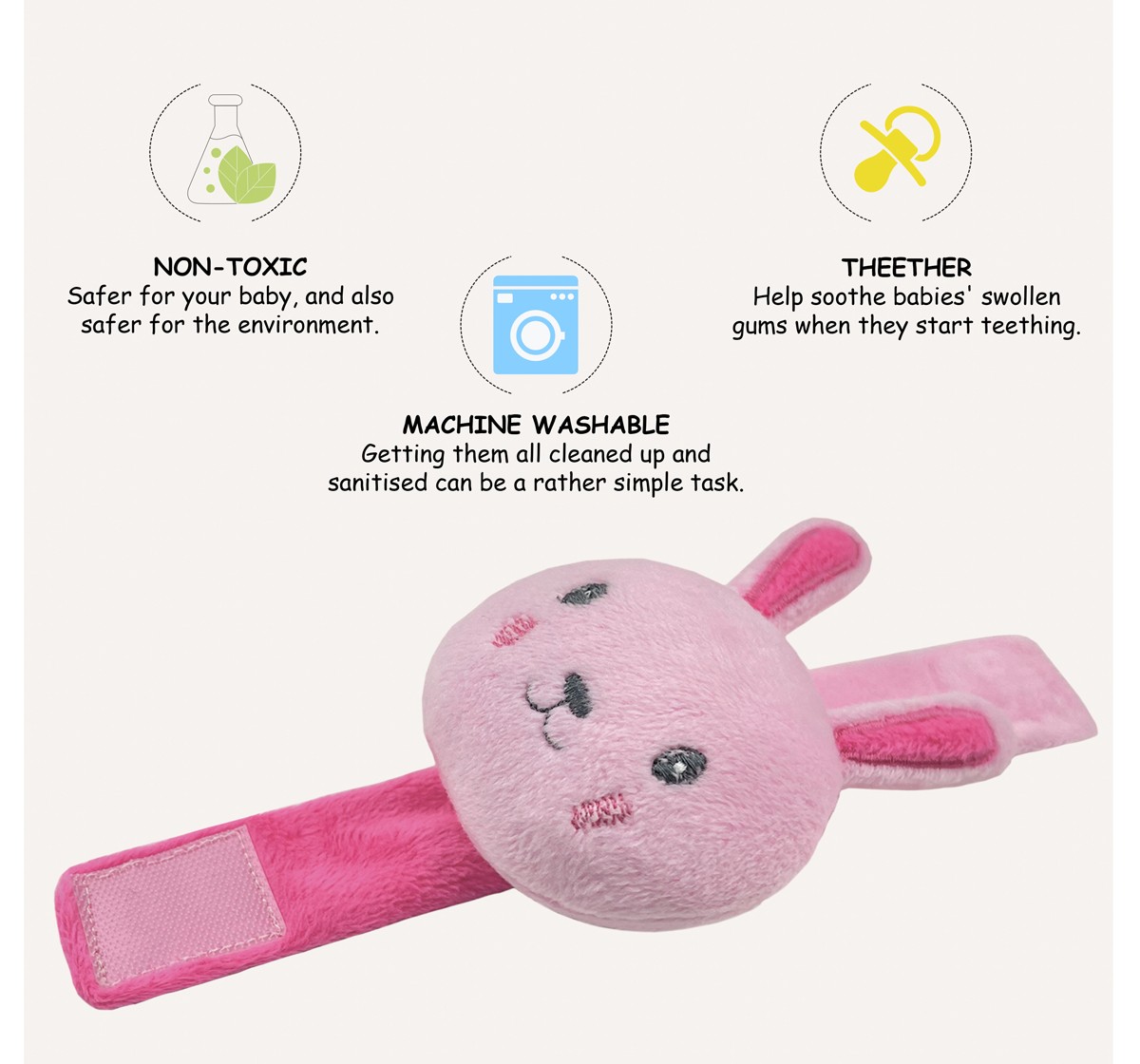 Abracadabra Wrist Rattle, for Newborns & Infants, 0Y+, Pink