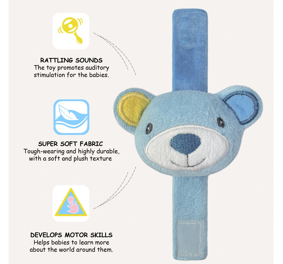 Abracadabra Wrist Rattle, for Newborns & Infants, 0Y+, Blue