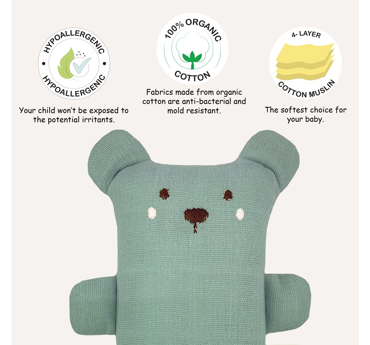 Abracadabra Organics Collectible Cuddle Toy 0Y+ Green