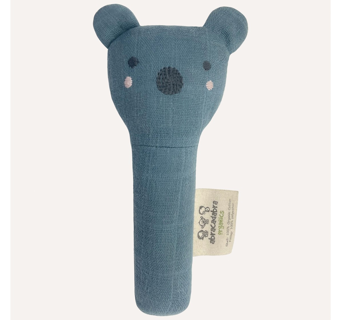 Abracadabra Organics Collectible Face Rattle 0Y+ Blue