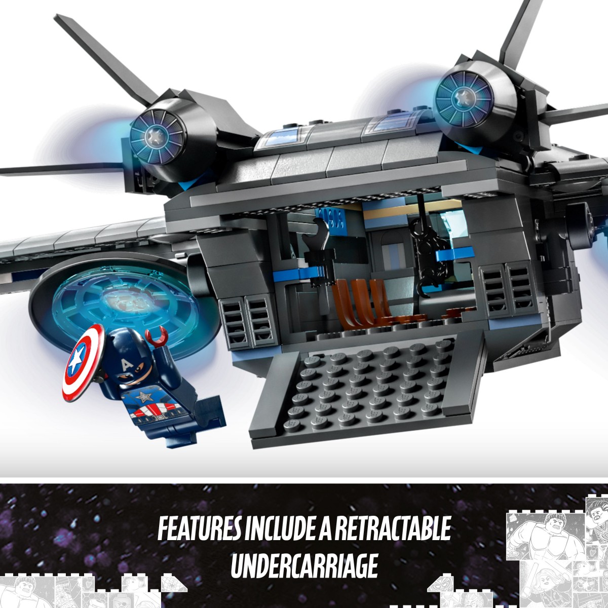 LEGO Marvel The Avengers Quinjet 76248 Building Toy Set 795 Pieces Multicolour 9Y+