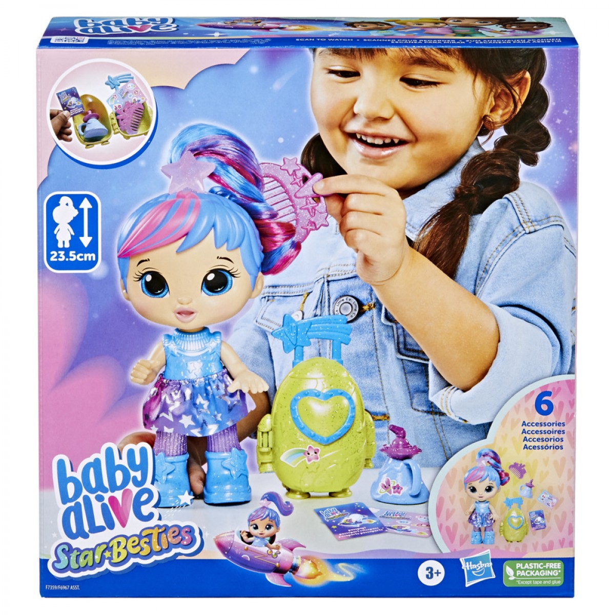 Baby Alive Star Besties Doll, Stellar Skylar, 8-Inch Space-Themed Doll, 3Yrs+