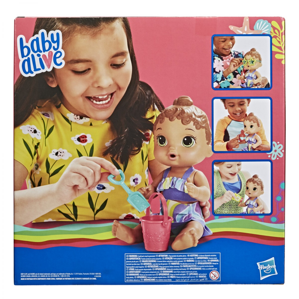 Baby Alive Sun 'N Sand Baby Brown Hair Doll With Beach Outfit And 5 Accessories, Toy For Kids Ages 3 Years Old And Up