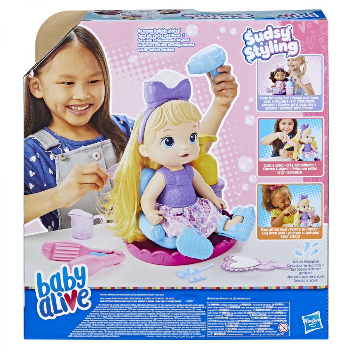 Baby Alive Sudsy Styling Doll, 12 Inch, 3Yrs+