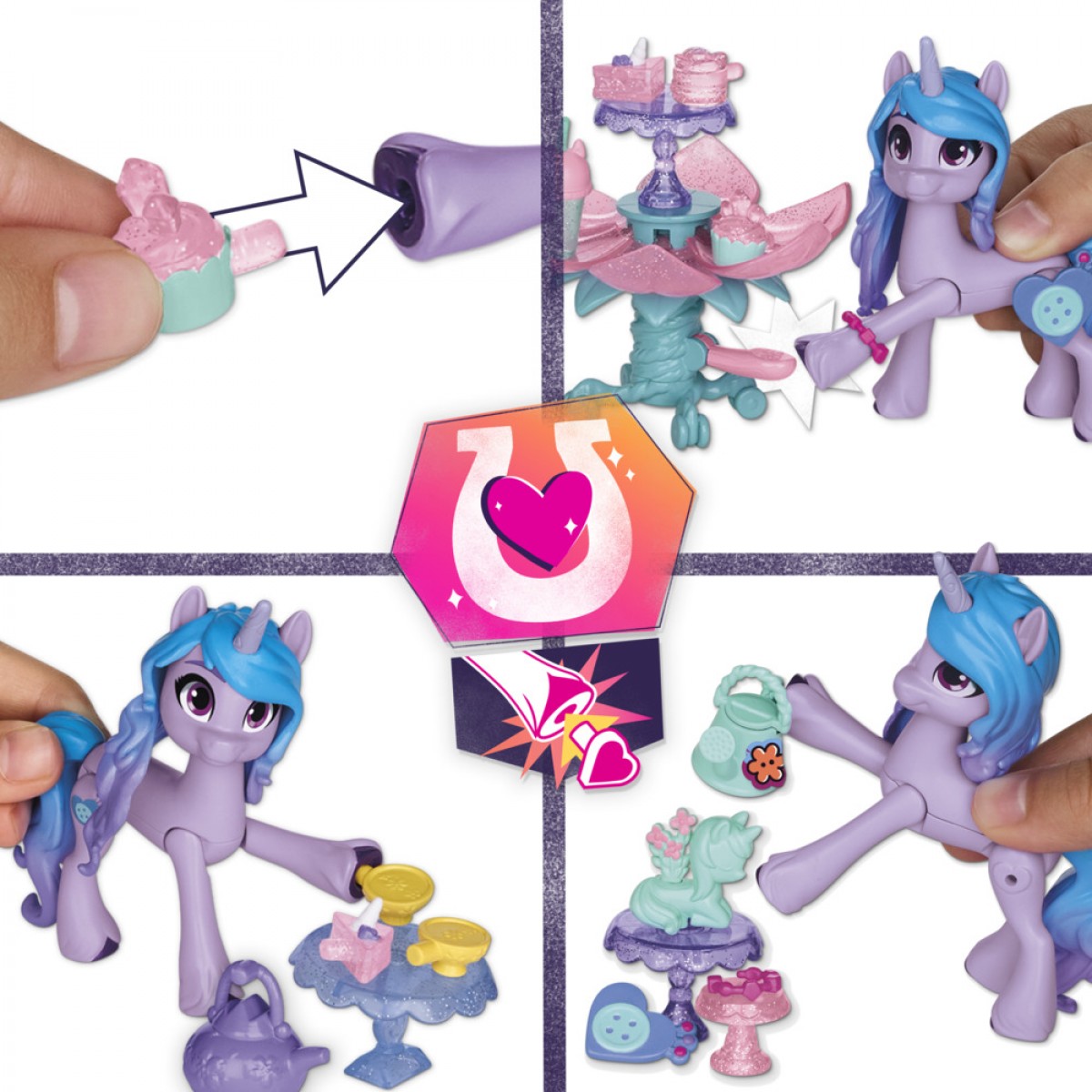 My Little Pony: Make Your Mark Toy Unicorn Tea Party Izzy Moonbow - Hoof To Heart Pony, 20 Accessories And Story Scene For Kids Age 3 And Up