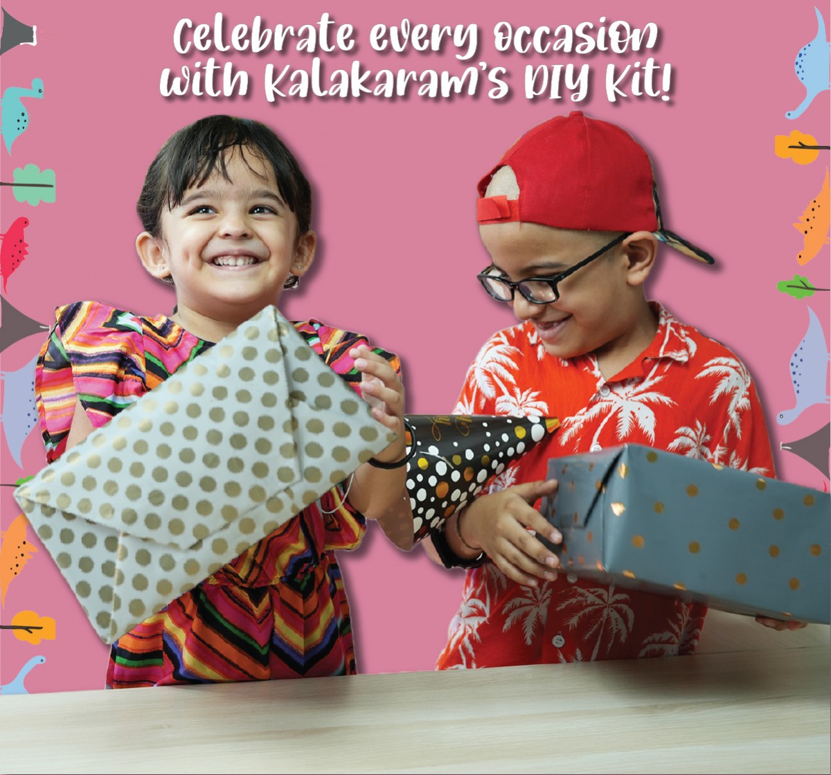 Kalakaram Paint Your Own Dinosaur Coaster DIY Kit for Kids, Fun & Educational Paint Activity for Kids, Hobby and Craft Kit, 5Y+, Multicolour