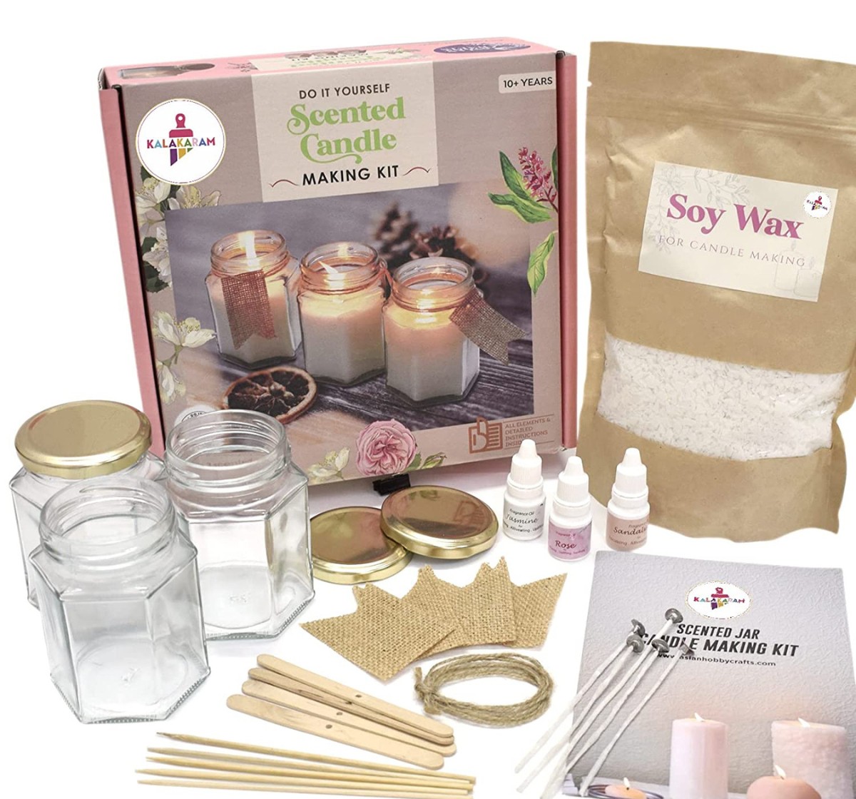 Soy Wax Melting Material Kit, Home Candle Making Material