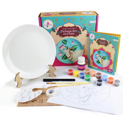 Kalakaram Paint Pichwai Art on Plate Painting Kit for Kids, Painting and Educational Kit for Kids, 12Y+, Multicolour