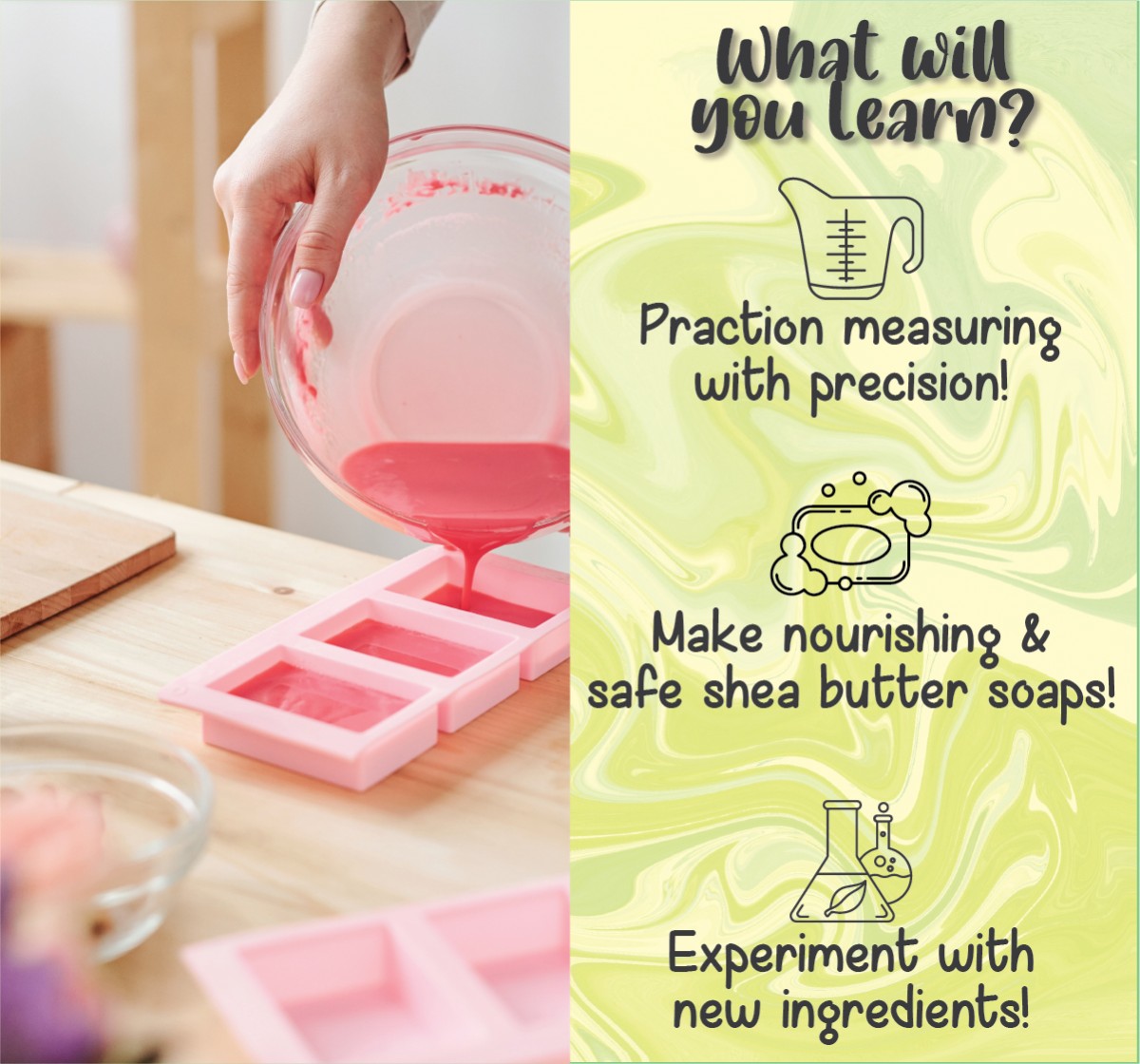 Kalakaram Shea Butter Soap Making Kit Melt & Pour Natural Soap Making Diy Kit Make Beautiful Natural Soaps, Educational Gift for Kids, 7Y+, Multicolour