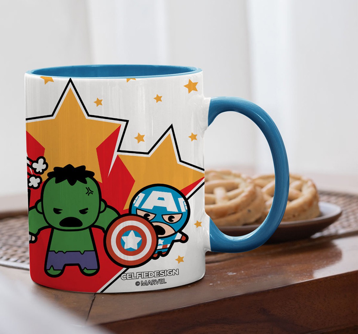 Macmerise First Avengers Kawaii Coffee Mugs Blue Multicolour 12Y+