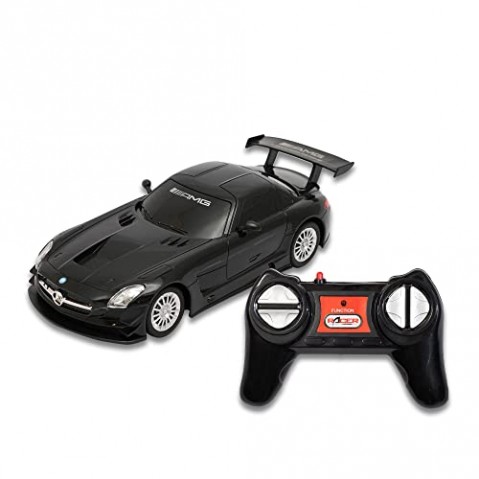 Road Burner Rechargable Remote Control Car for Kids Mercedes Benz SLS AMG GT3 Full Function, 1:24 Scale Pack of 1, Black, Age 6Y+