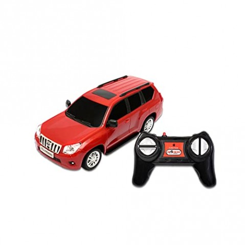 Road Burner Rechargable Remote Control Car for Kids Toyata Prado Full Function, 1:24 Scale Pack of 1, Red, Age 6Y+
