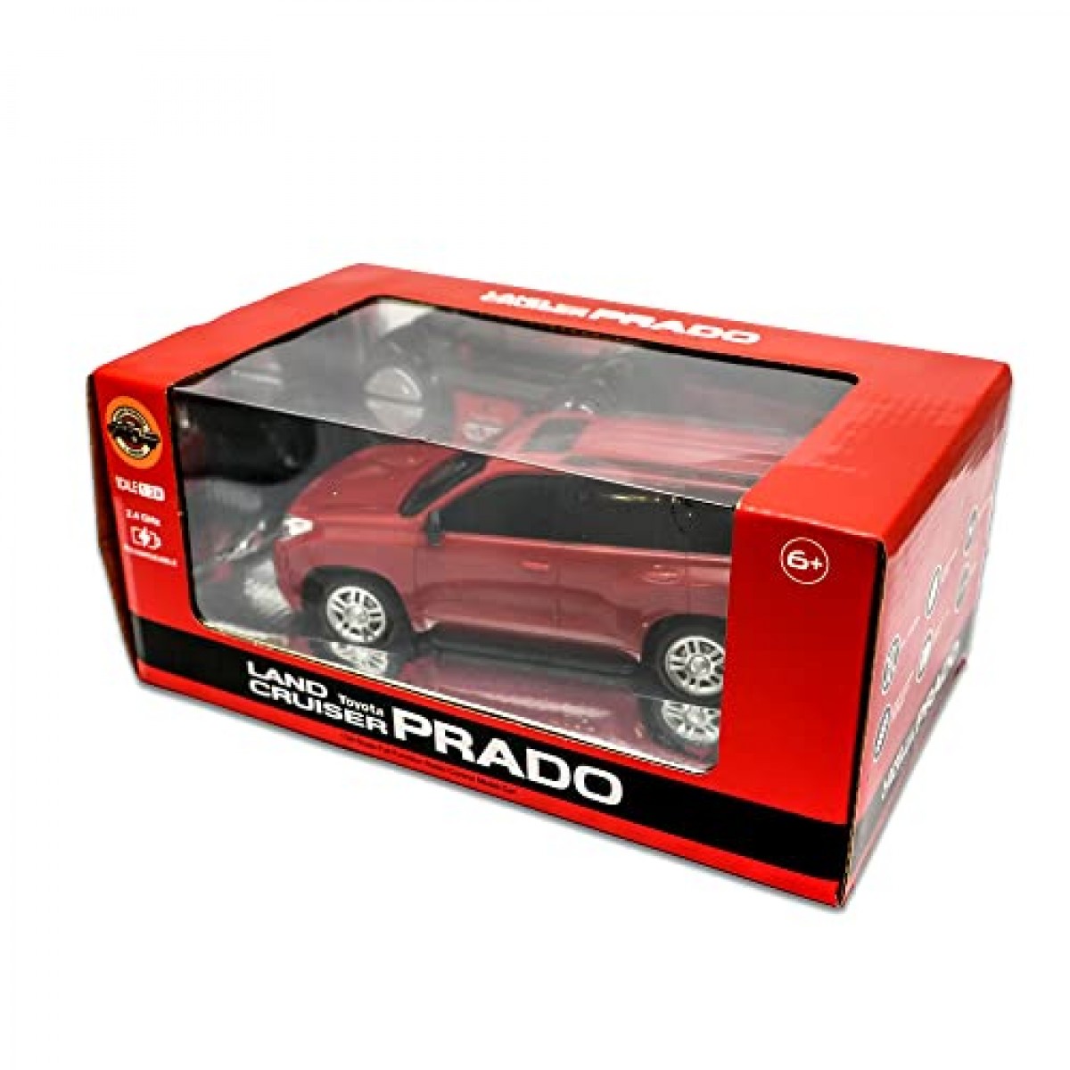 Road Burner Rechargable Remote Control Car for Kids Toyata Prado Full Function, 1:24 Scale Pack of 1, Red, Age 6Y+
