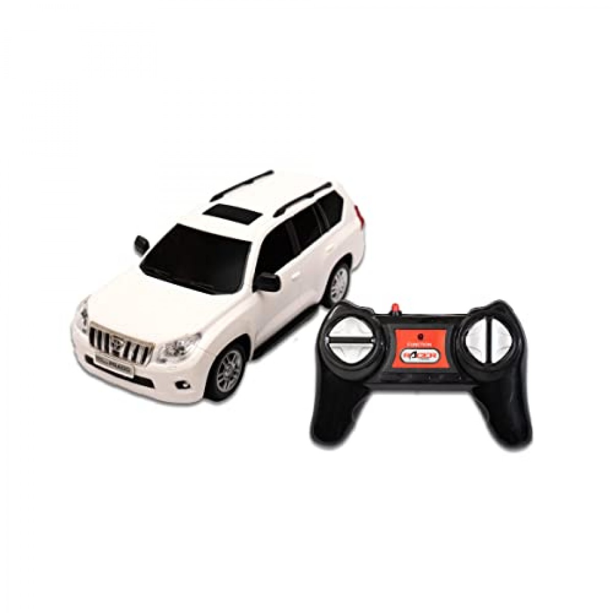 Road Burner Rechargable Remote Control Car for Kids Toyata Prado Full Function, 1:24 Scale Pack of 1, White, Age 6Y+