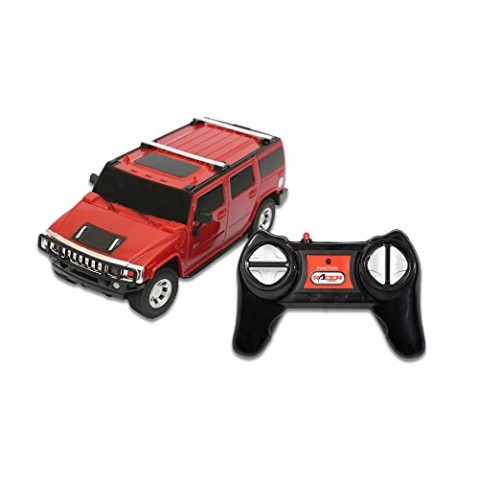 Road Burner Rechargable Remote Control Car for Kids Hummer H2 Full Function, 1:24 Scale Pack of 1, Red, Age 6Y+