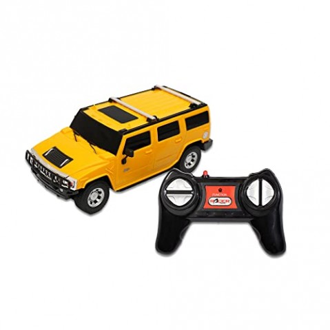 Road Burner Rechargable Remote Control Car for Kids Hummer H2 Full Function, 1:24 Scale Pack of 1, Yellow, Age 6Y+