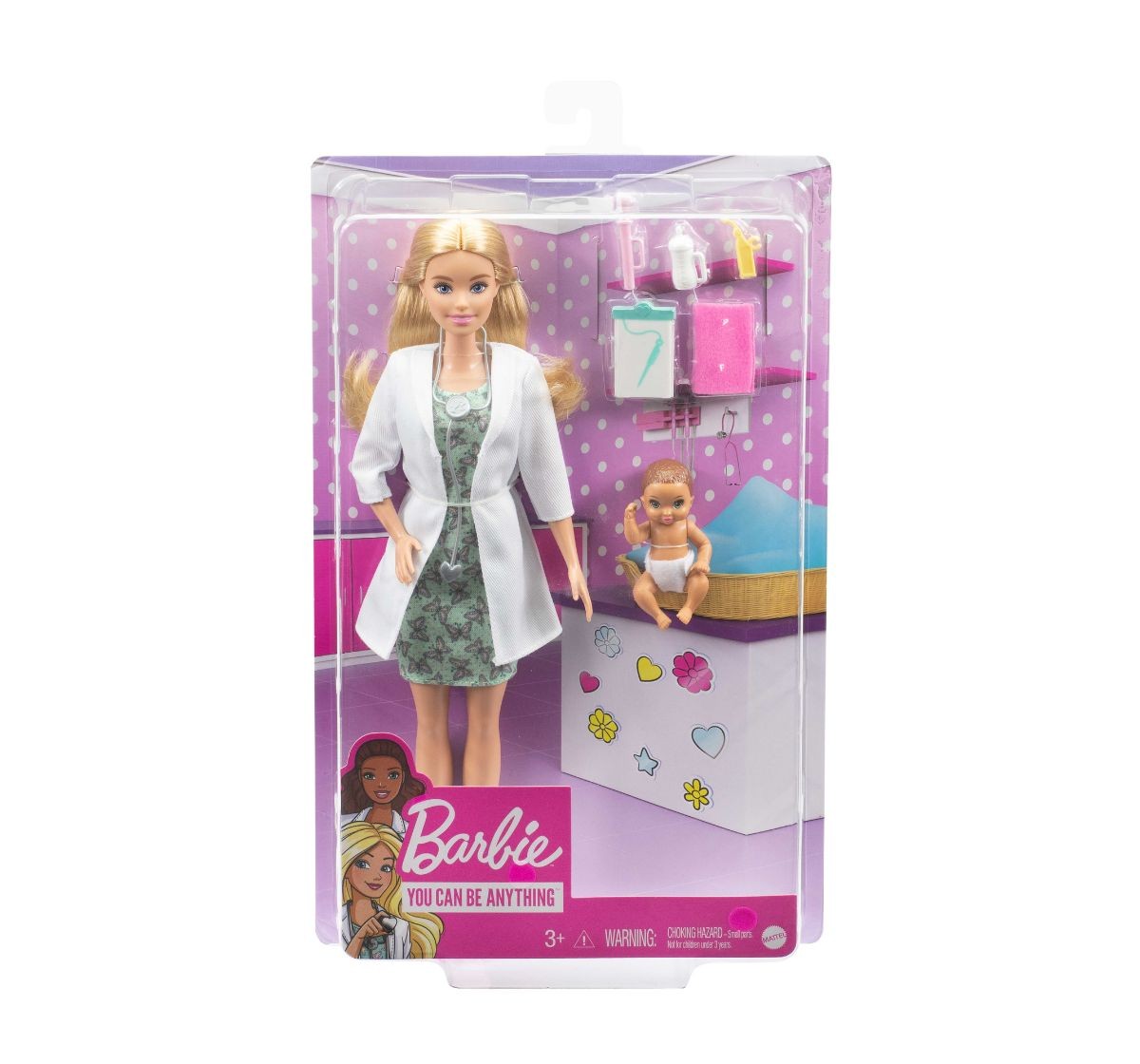 Barbie Baby Doctor Playset with Blonde Doll with Accessories, 3Y+, Multicolour