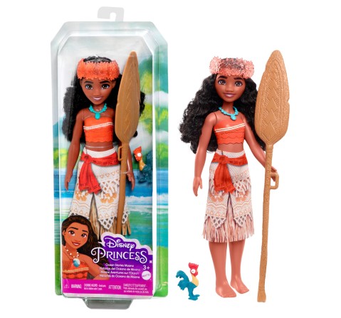 Disney Princess Dolls, Moana Posable Fashion Doll with Sparkling Clothing and Accessories, Disney Movie Toys, Kids for 3Y+, Multicolour