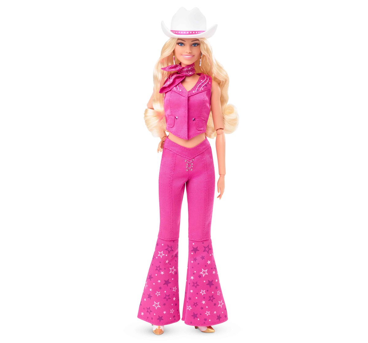 Barbie The Movie Doll, Margot Robbie as, Collectible Doll Wearing Pink Western Outfit with Cowboy Hat, Kids for 3Y+, Multicolour