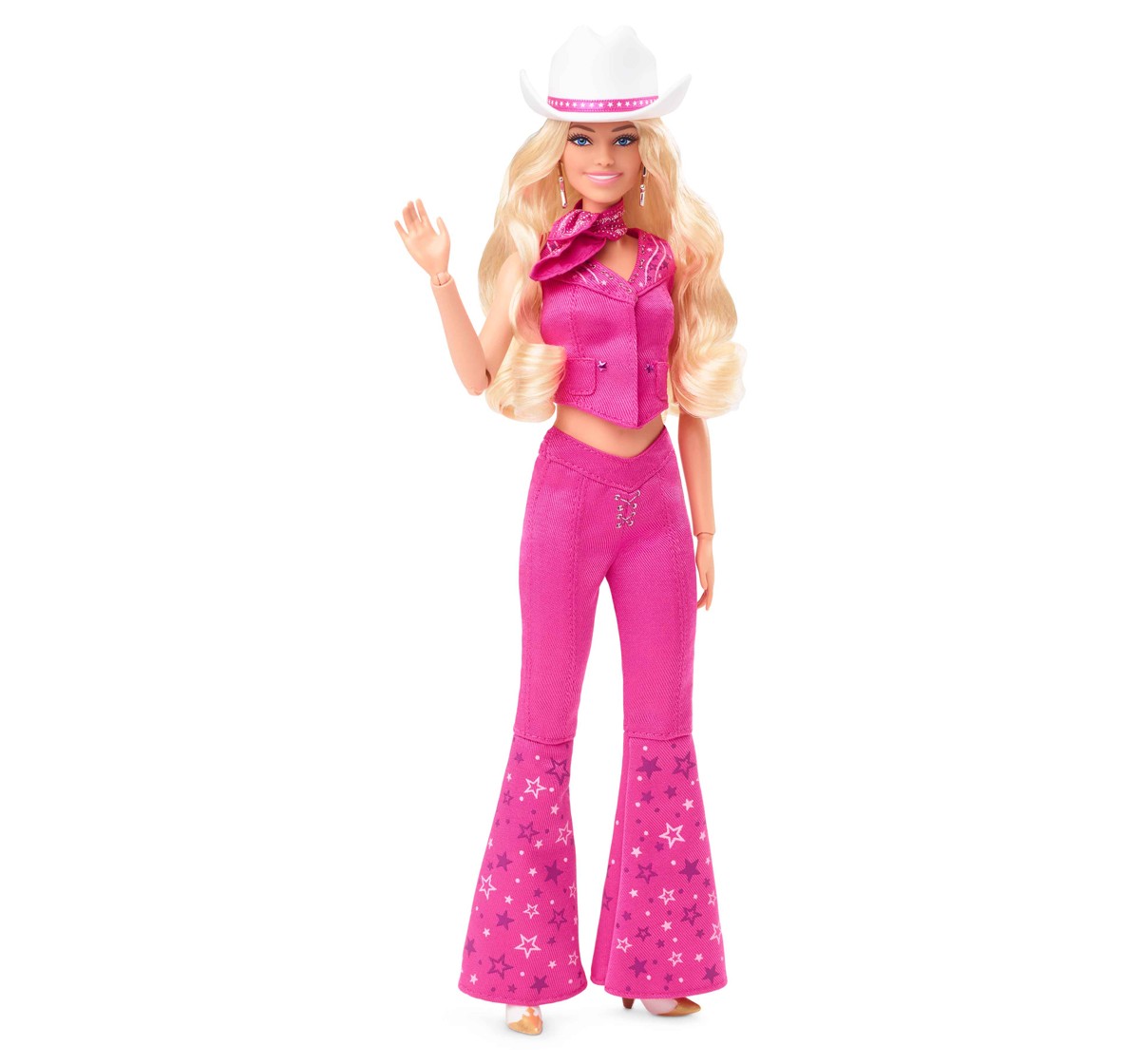 Barbie The Movie Doll, Margot Robbie as, Collectible Doll Wearing Pink Western Outfit with Cowboy Hat, Kids for 3Y+, Multicolour