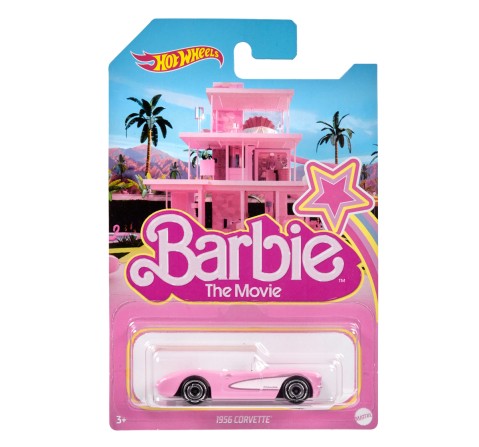 Barbie Hot Wheels,  The Movie Die-Cast Pink Corvette in 1:64 Scale, Kids for 3Y+, Multicolour