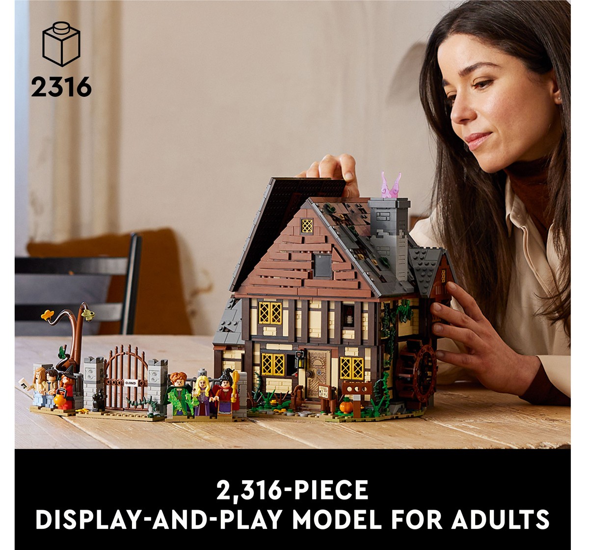 LEGO Ideas Disney Hocus Pocus: The Sanderson Sisters' Cottage 21341 (2,316 Pieces), 18Y+