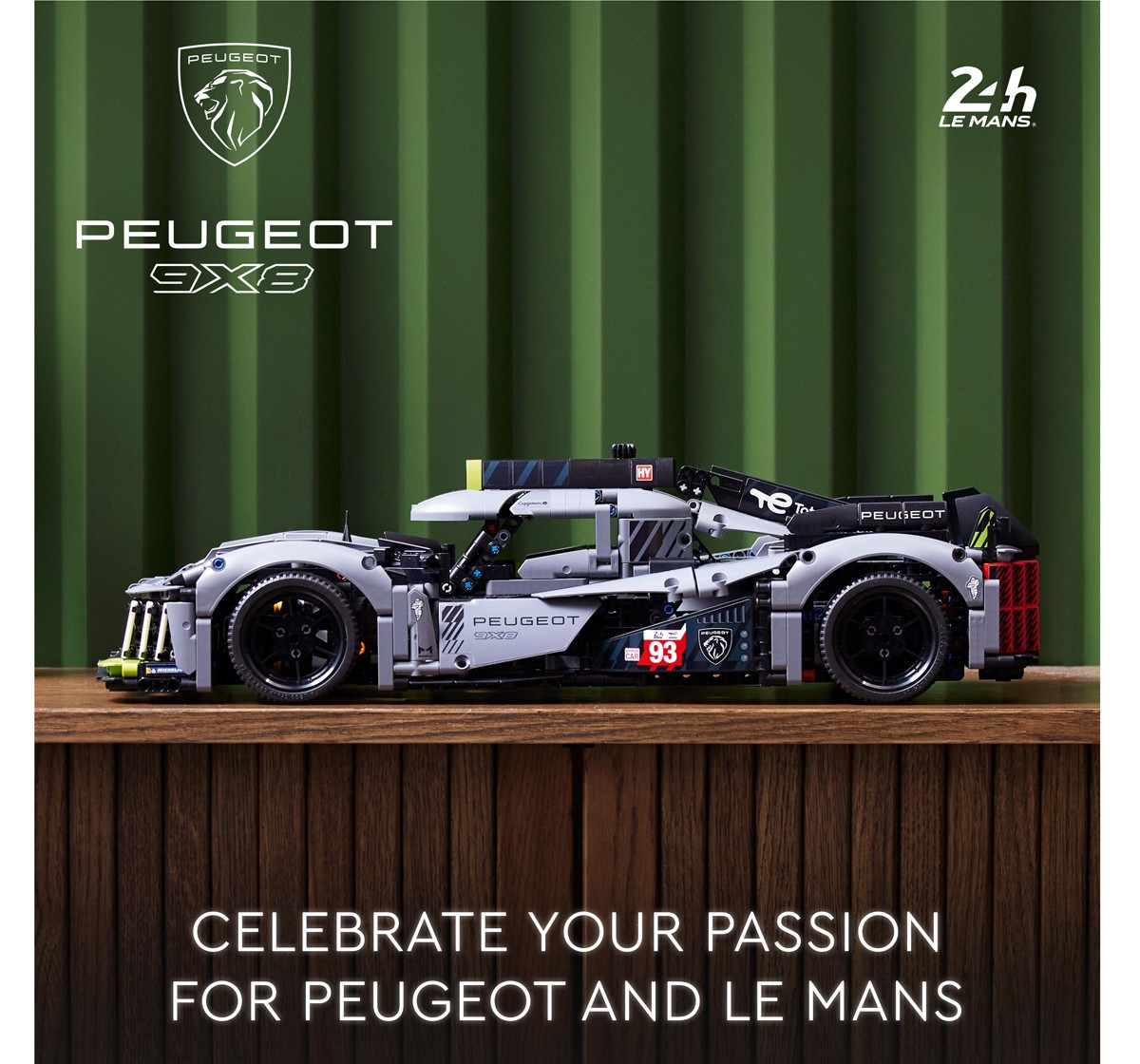 LEGO Technic PEUGEOT 9X8 24H Le Mans Hybrid Hypercar 42156 Building Kit (1,775 Pieces), 18Y+