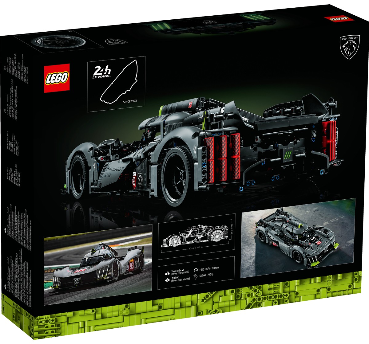 LEGO Technic PEUGEOT 9X8 24H Le Mans Hybrid Hypercar 42156 Building Kit (1,775 Pieces), 18Y+