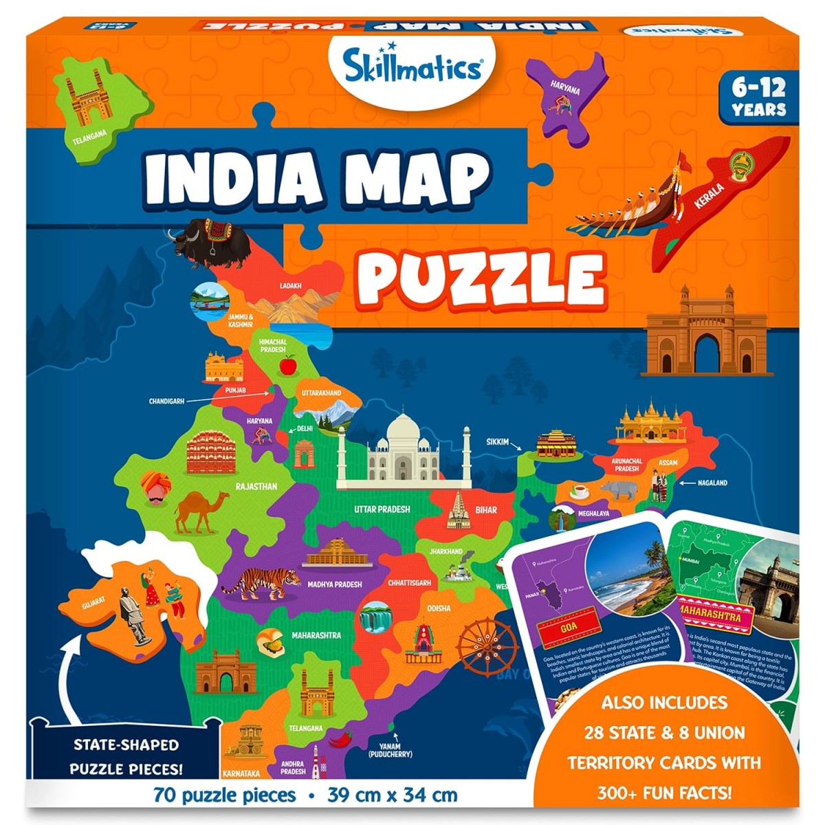 Skillmatics India Map Puzzle, 6Y+, Multicolour