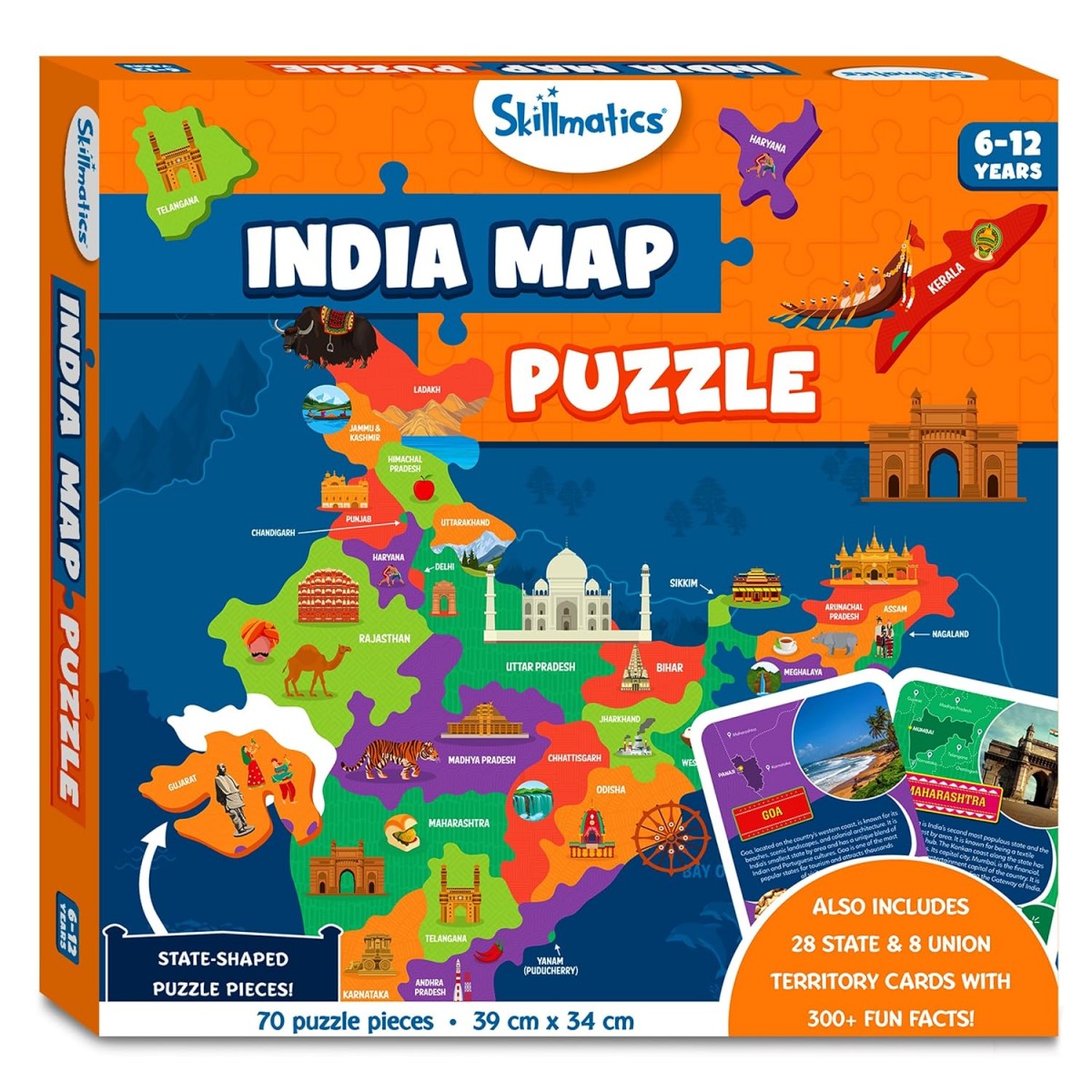 Skillmatics India Map Puzzle, 6Y+, Multicolour