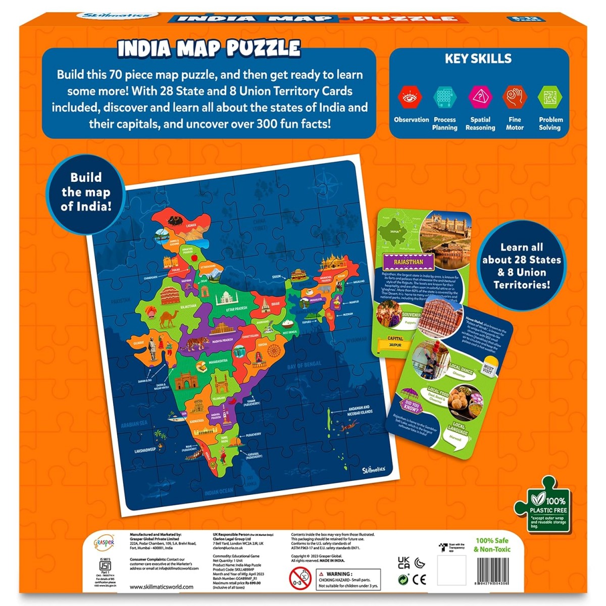 Skillmatics India Map Puzzle, 6Y+, Multicolour