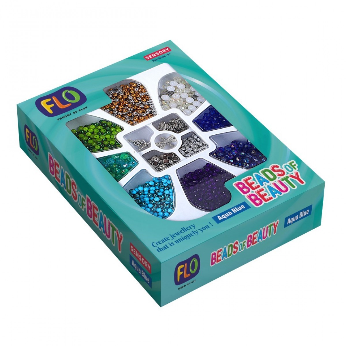 Flo Beads Of Beauty: Aqua Blue DIY fashion kit for kids Multicolour 8Y+