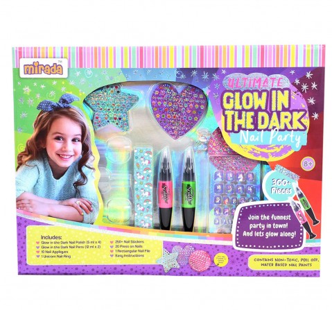Mirada Ultimate Glow Nail Party, Nail Art Kit, 8Y+, Multicolour