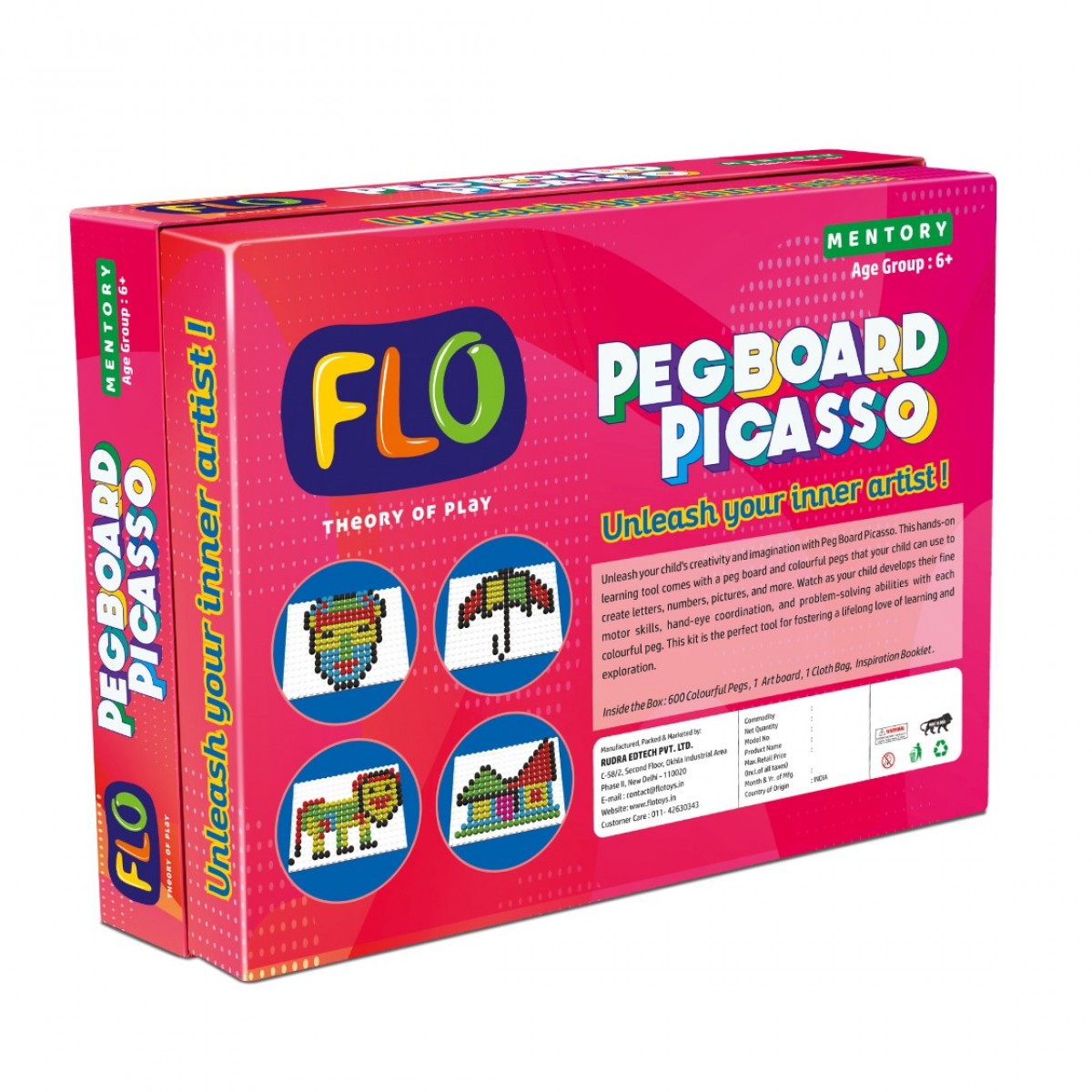 Flo Peg Board Picasso learning kit for kids Multicolour 6Y+