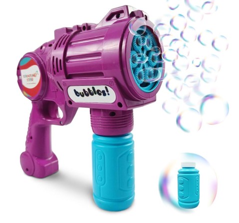 Rowan Bubble Blaster with Solution Bottle, Purple, 3Y+