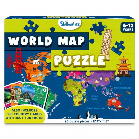 Skillmatics World Map Puzzles, 6Y+, Multicolour