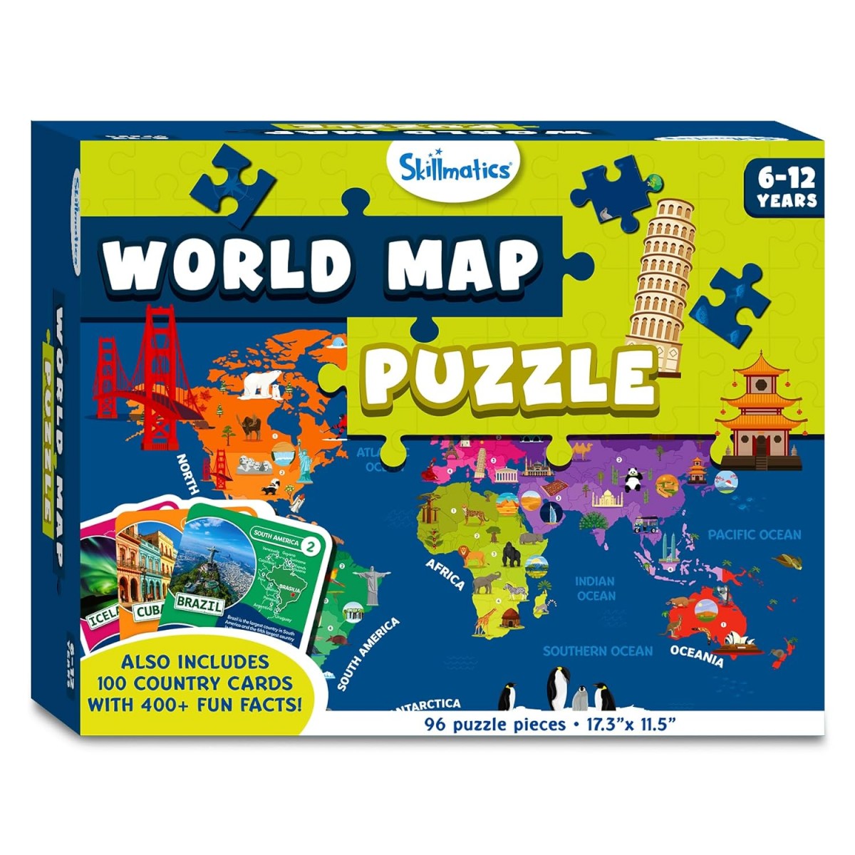 Skillmatics World Map Puzzles, 6Y+, Multicolour