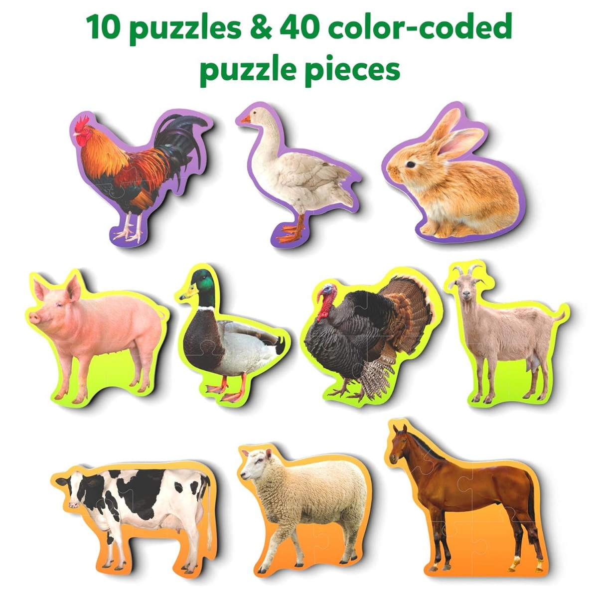 Skillmatics Step by Step Puzzle 40 Piece Farm Animal, 24M+, Multicolour