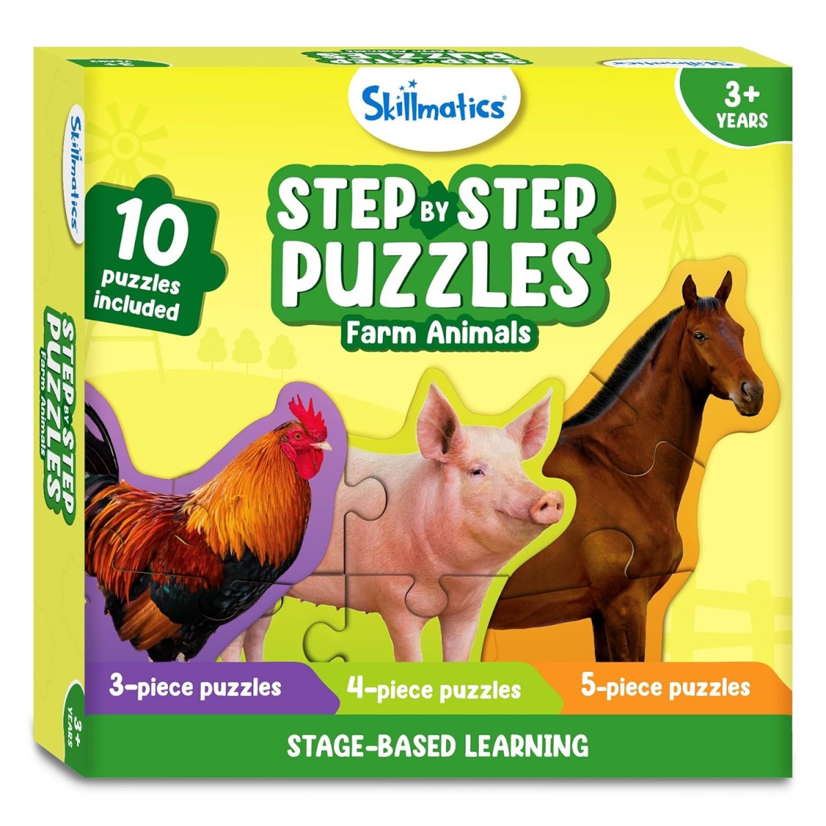 Skillmatics Step by Step Puzzle 40 Piece Farm Animal, 24M+, Multicolour