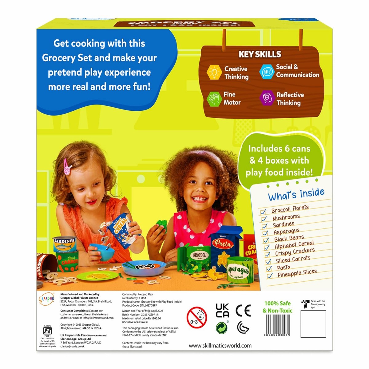 Skillmatics Pretend & Play Grocery Set, 3Y+, Multicolour