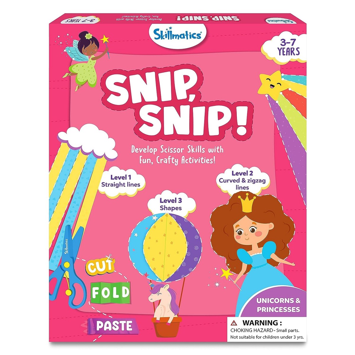 Skillmatics Snip Snip Unicorn & Princess, 3Y+, Multicolour