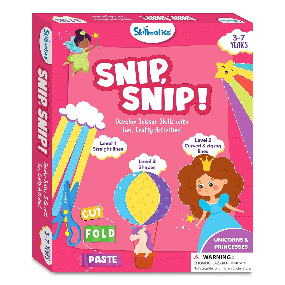 Skillmatics Snip Snip Unicorn & Princess, 3Y+, Multicolour