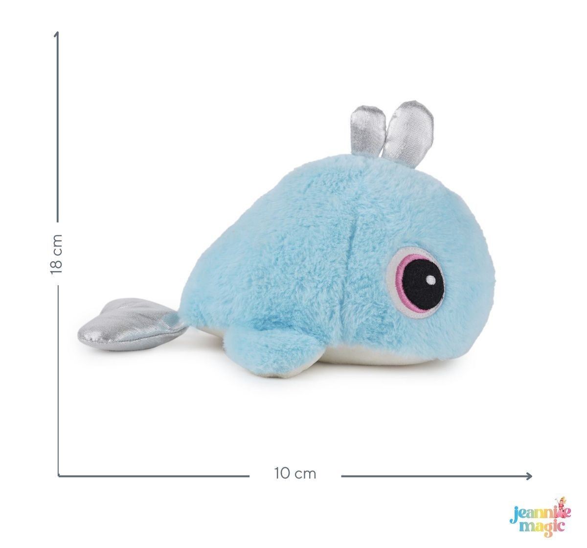 Jeannie Magic Sky Blue Baby Whale Soft and Cuddly Toy, 0M+