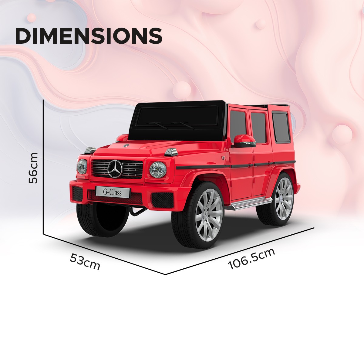 EMotorad Formula Fun Mercedes Benz G-Wagon Ride-On Car, Red, 3Y+, 6 Months Warranty