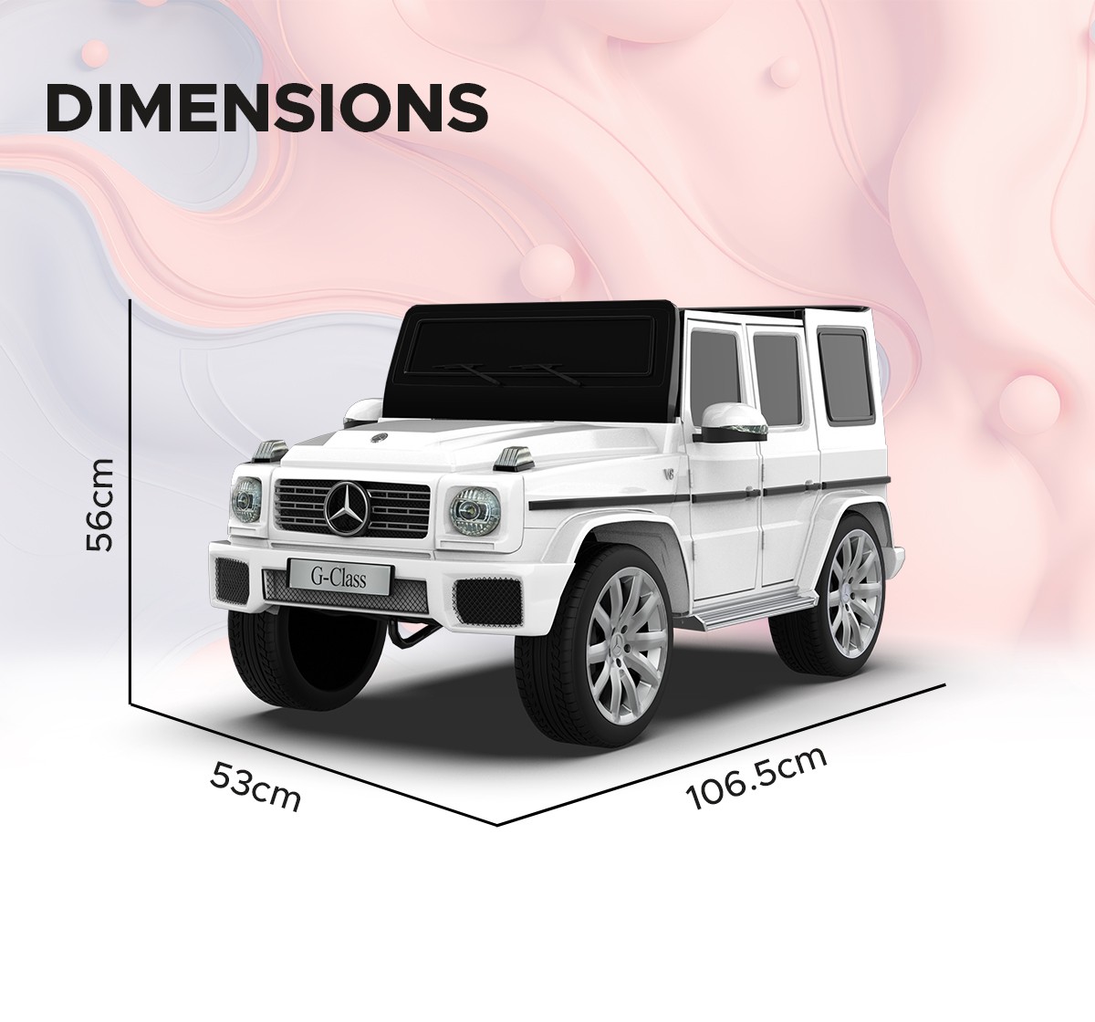 Emotorad Formula Fun Mercedes Benz G-Wagon Ride-On Car, White, 3Y+