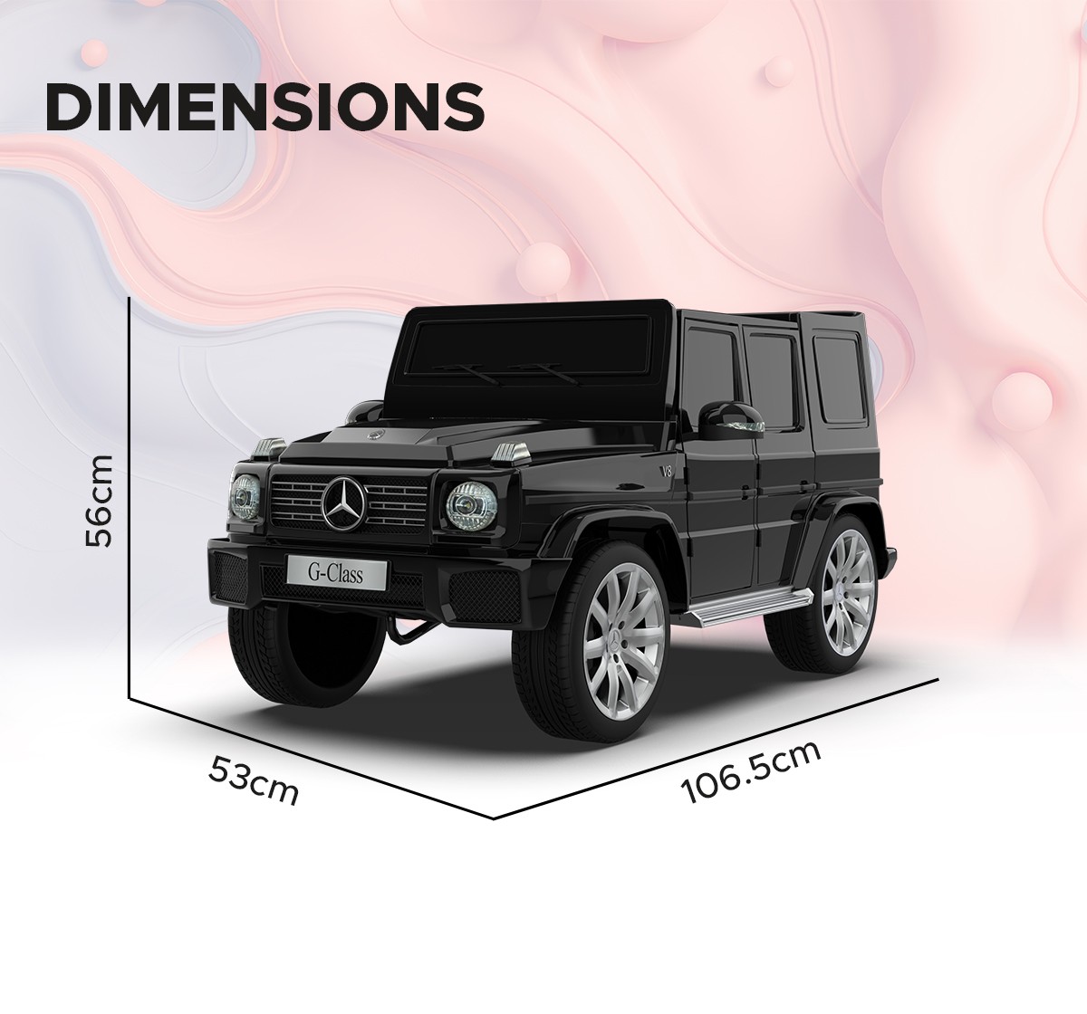 Emotorad Formula Fun Mercedes Benz G-Wagon Ride-On Car, Black, 3Y+