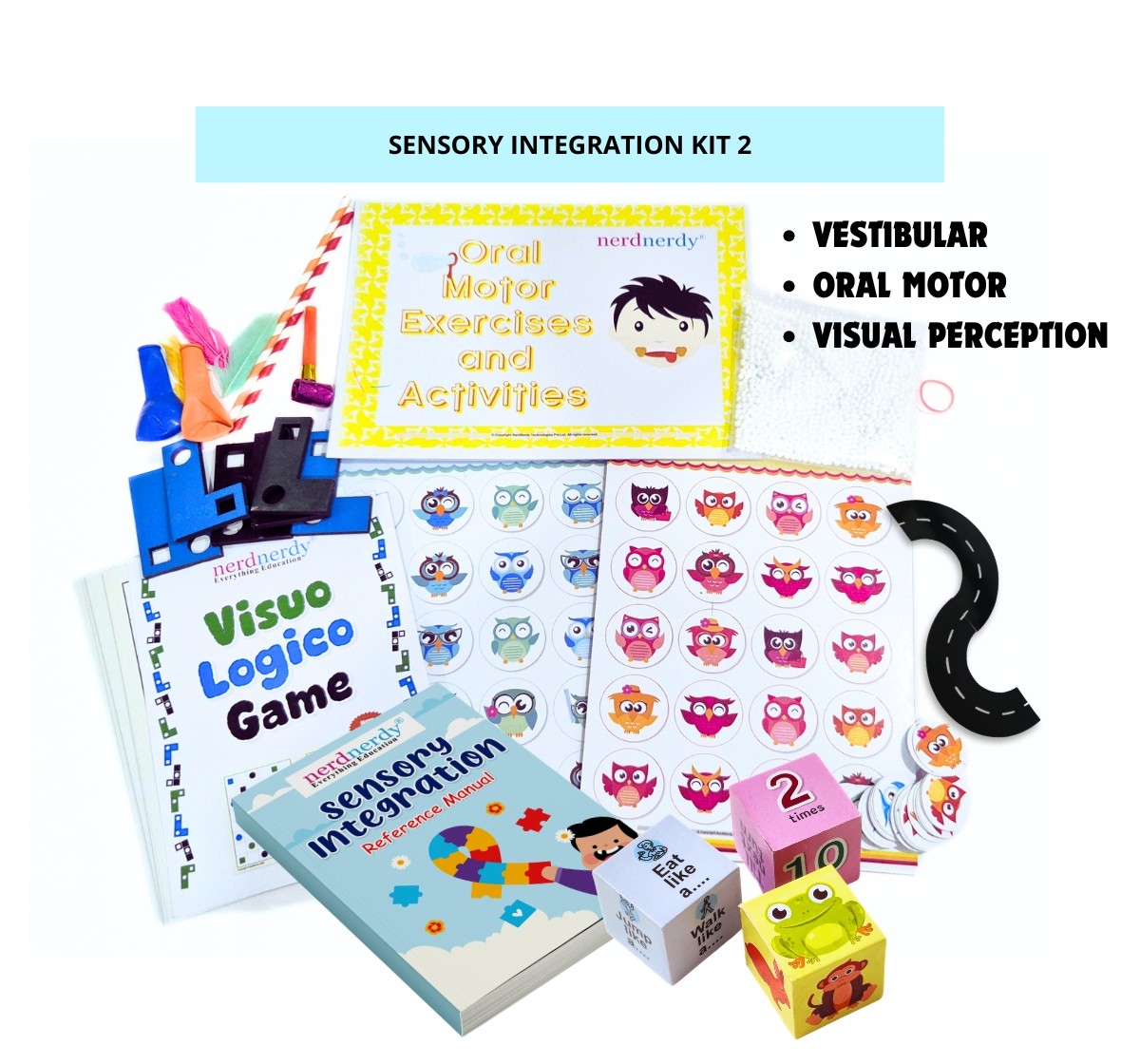 NerdNerdy Sensory Integration Kit 2, Developed by Occupational Therapist, can be used in therapy centres & at home by parents of special needs kids