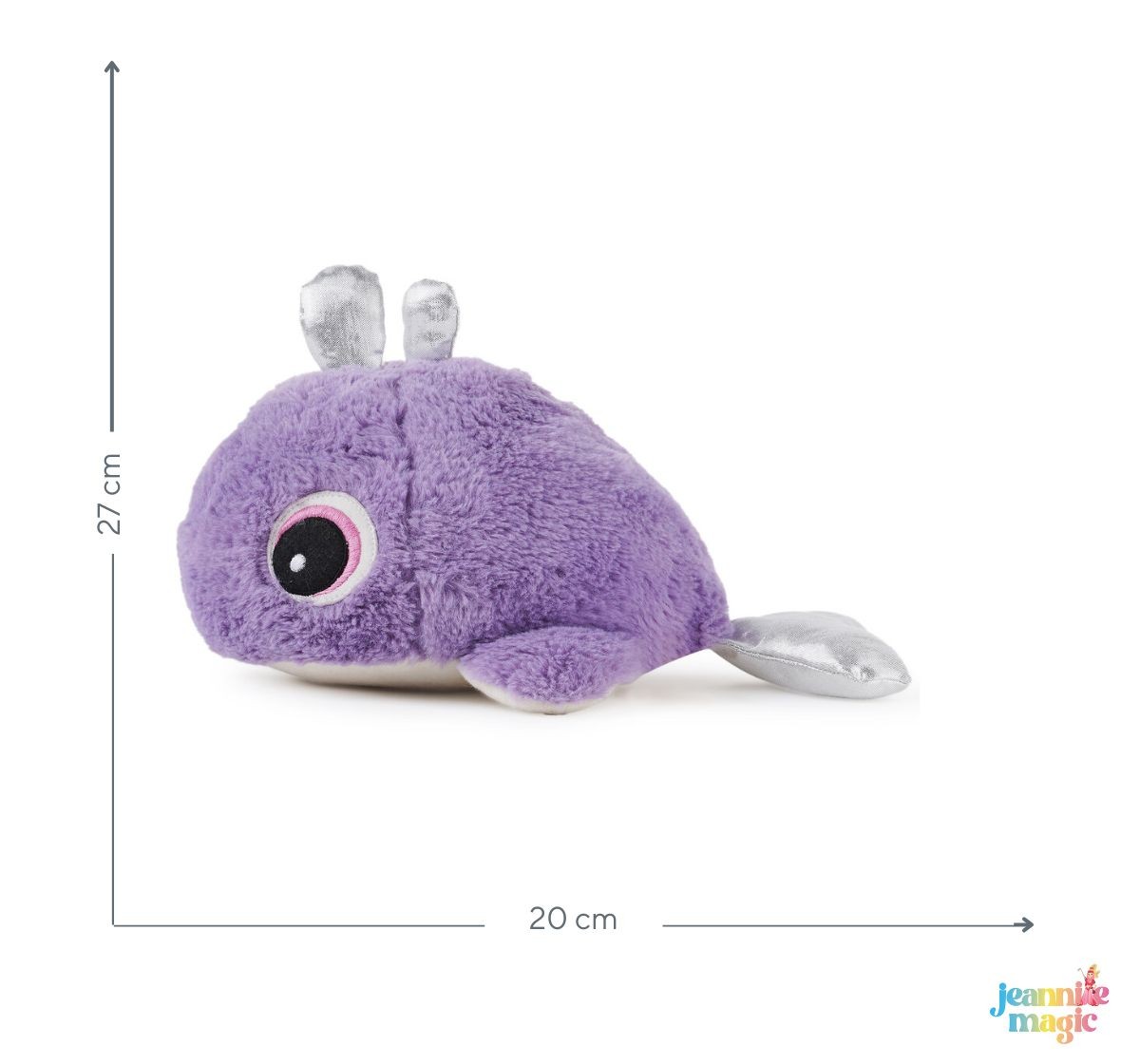 Jeannie Magic Berry Purple Baby Whale Soft and Cuddly Toy, 0M+