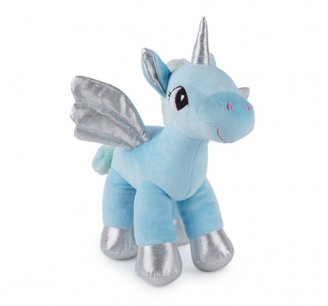 Jeannie Magic Sky Blue Unicorn-Silver and Sparkly Eyes Soft and Cuddly Toy, 0M+