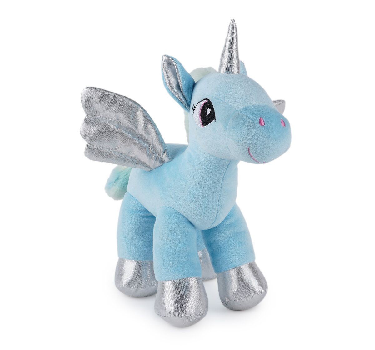 Jeannie Magic Sky Blue Unicorn-Silver and Sparkly Eyes Soft and Cuddly Toy, 0M+